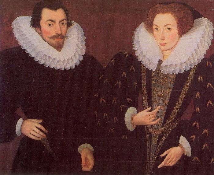 Hieronimo Custodis Sir John Harington and his wfie, Mary Rogers, Lady Harington Sweden oil painting art